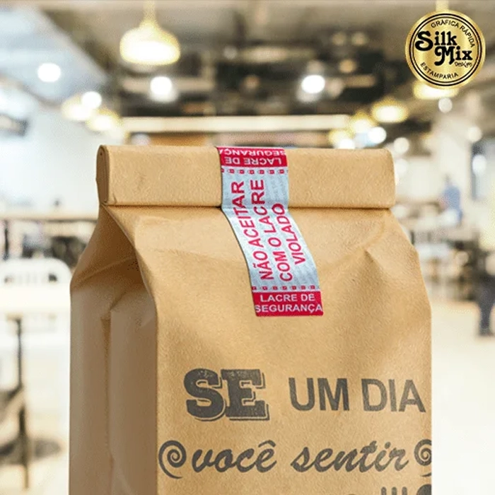Adesivo lacre de segurança para caixas e produtos