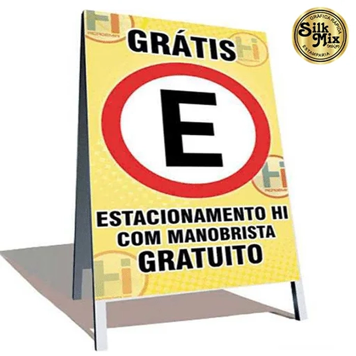 Cavalete lona digital 60x100cm estacionamentos