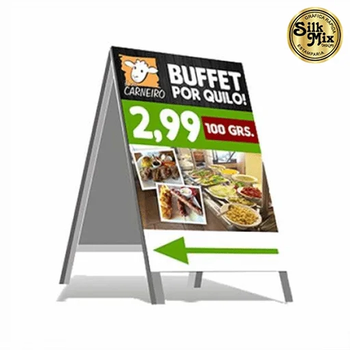 Cavalete lona digital 60x100cm personalizado para balcões