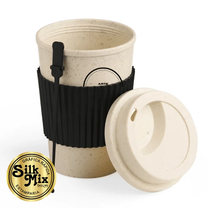 Copo fibra de trigo 450ml personalizado