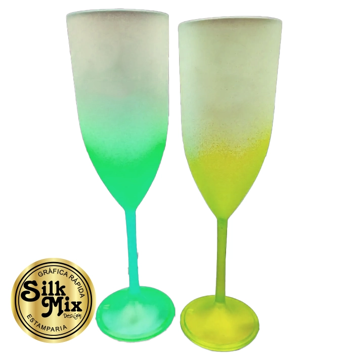 Taça de champanhe degradê 190 ml personalizada