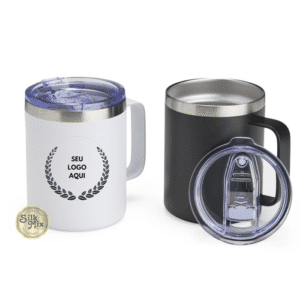 Caneca Térmica Inox 350ml - Asa Retangular - Personalizada