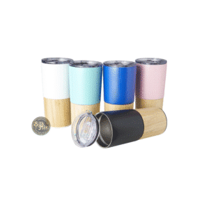 @Copo Térmico 600ml Inox com detalhe em bambu - Personalizado