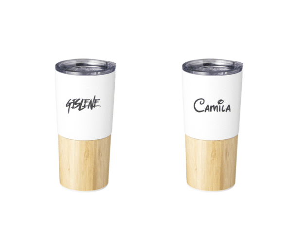 Copo Térmico Nomes Personalizado - bambu 600ml - Inox - Personalizado